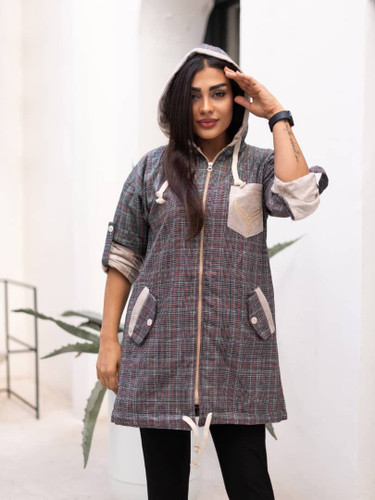 سویشرت بلند داخل خز جلو زیپ