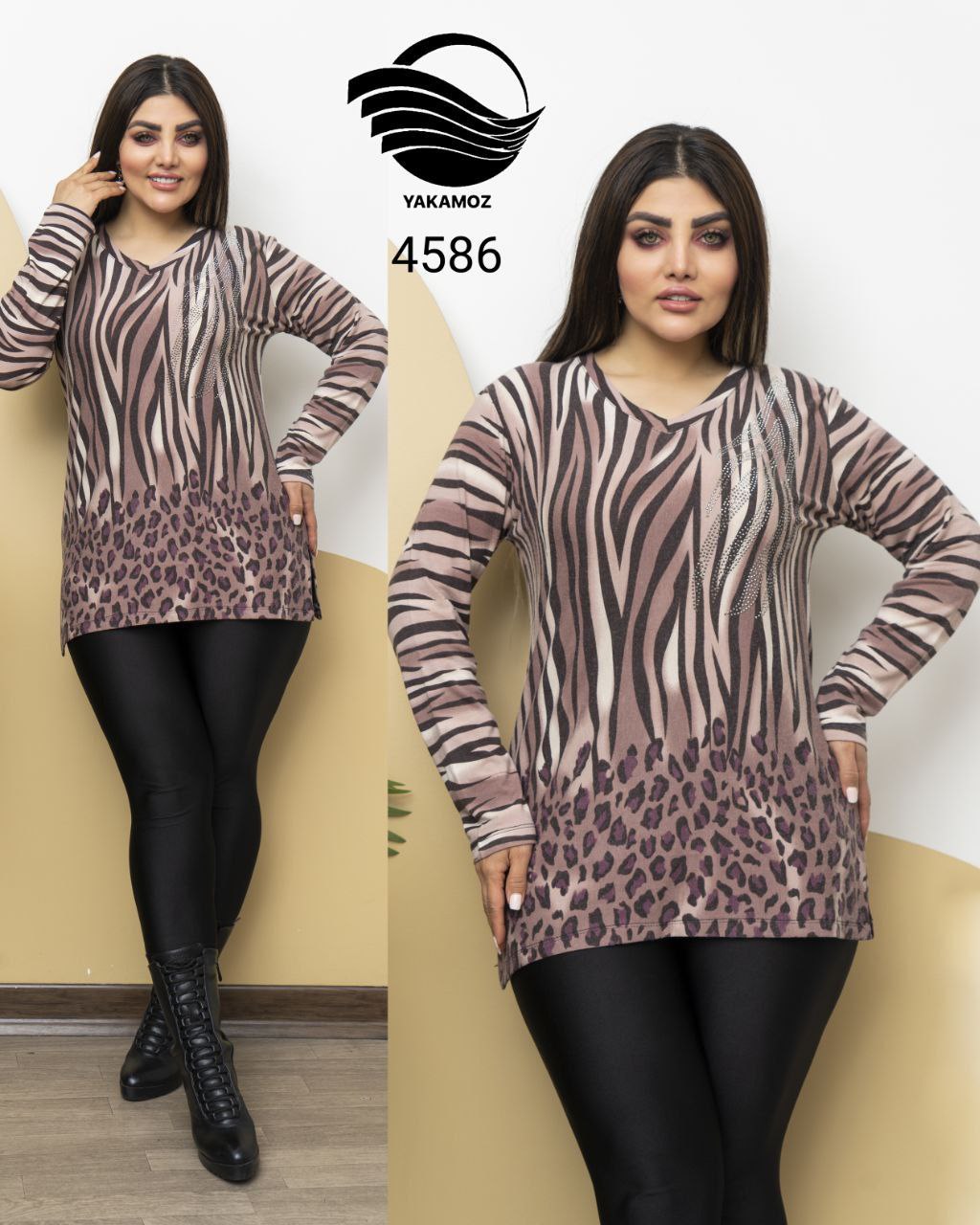 بلوز موهر پایین چاک دار قواره بزرگ